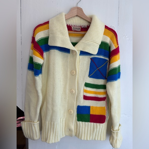 brenda lim Sweaters - Colorful Patchwork Women's Cardigan